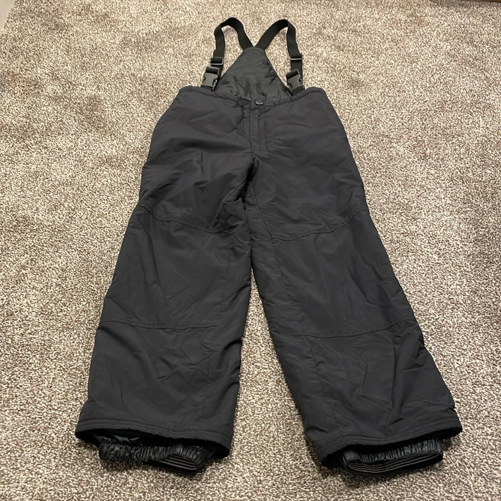 Obermeyer Youth Kids Junior Snow Ski Bib Size 8 black adjustable.